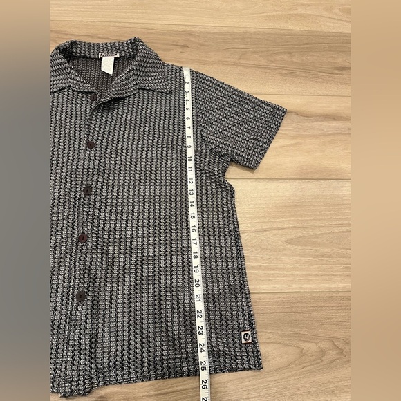 YMLA Vintage Club Shirt Semi-Translucent Metallic Waves Made in USA Men's M - Picture 6 of 8